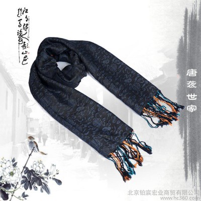 2014新款**雙層祥云絲巾 香云紗桑蠶絲真絲圍巾