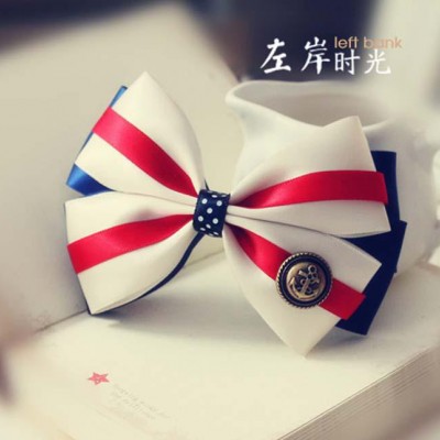 左岸頭飾韓版頭飾緞帶蝴蝶結發飾少女發卡廠家直供發夾加勒比風情