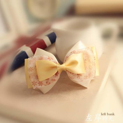 左岸頭飾 韓版頭飾蕾絲 蝴蝶結(jié)發(fā)飾少女頭花廠家直供 月色呢喃