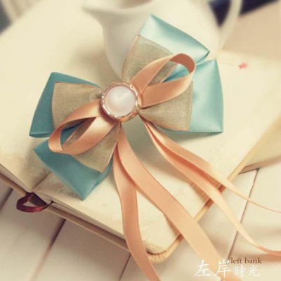 左岸頭飾 韓版頭飾緞帶蝴蝶結發飾少女發卡廠家直供發夾致青春