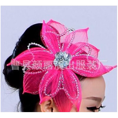 全荷花表演頭飾頭花飾品舞臺/廣場舞蹈現(xiàn)代古裝民族秧歌服裝飾品