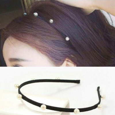 韓版簡單小清新頭飾發飾 珍珠發箍 韓國手工串珠頭箍飾品
