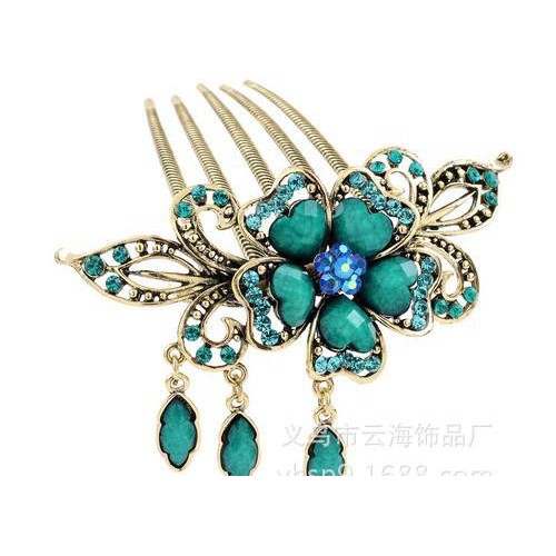 C203淘寶爆款古裝飾品 步搖盤發大插梳 頭花頭飾發梳 韓國發飾