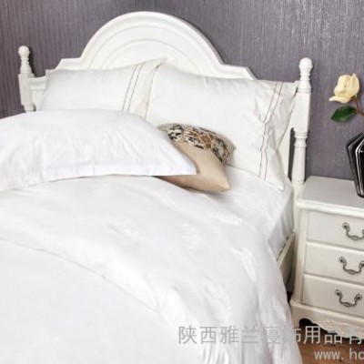 供應(yīng)五星酒店四件套床上用品全棉貢緞床品純色家紡被罩床單特價(jià)包郵