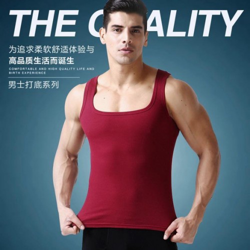 直銷 方領(lǐng)男士背心 運動背心 男士健美背心 方領(lǐng)男式打底背心