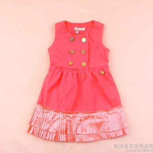 外貿品牌 秋冬新款 中大童韓版時尚 女童毛呢禮服背心禮服