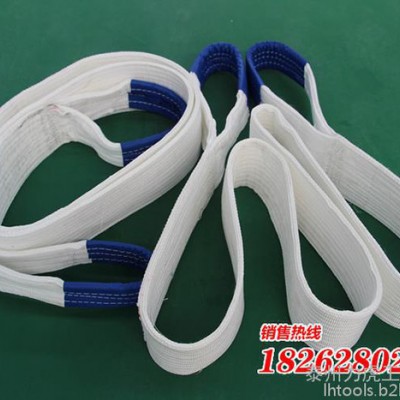 力虎【5T*2M】白色扁平吊帶5T/1M-10M扁平吊帶  起重吊帶 雙扣吊帶  白色扁平吊帶