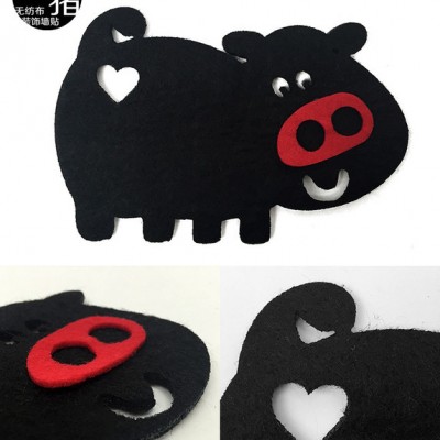 幼兒園裝飾兒童房布置毛氈布墻貼小動物類裝飾無紡布墻貼按需定制