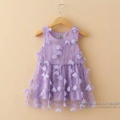 2015夏季新品女童短袖碎花連衣裙 背心裙 吊帶裙