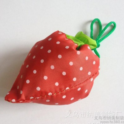 草莓環(huán)保袋生產(chǎn) 草莓手提背心束口折疊袋加工 造型定做