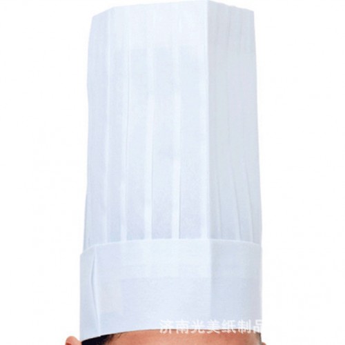 光美**80g無紡布廚師帽 飯店西餐廳一次性加厚平頂高帽