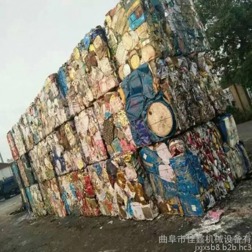 無紡布邊角料紙箱液壓打包 易拉罐壓扁機 半自動金屬壓塊機價格