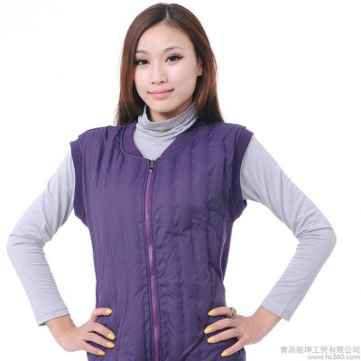 2015新款秋冬不倒絨棉羽絨雙層休閑女式馬甲背心大碼V領(lǐng)女馬