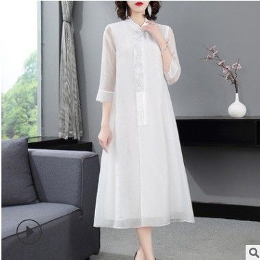 深圳南油春季新款品牌改良旗袍聚會禮服旅游年會連衣裙女禪服批發(fā)