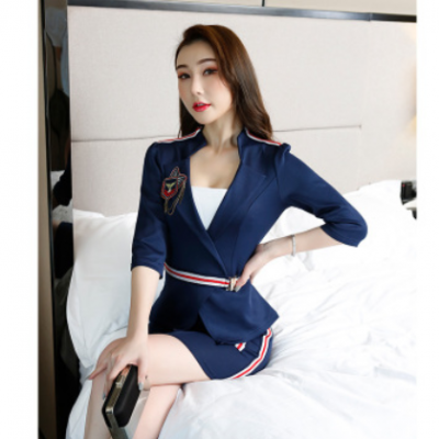 2020年新款足浴套裝足療店洗浴按摩性感美容師職業套裝女dj服務裝