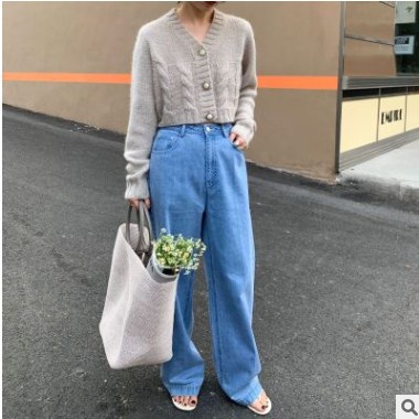 趨夢DT EDTIION高腰牛仔褲女寬松直筒老爹褲女裝百搭經典褲子女春