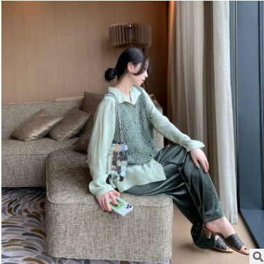 趨夢DT EDITION純色百搭絲絨褲子女休閑春夏闊腿褲新款女裝2020