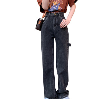 牛子褲女裝2021時尚春季新款高腰泫雅寬松直筒闊腿褲學生百搭裝