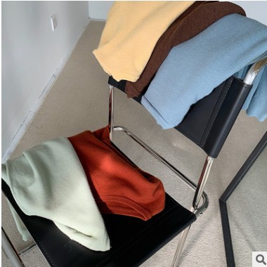 清！不退換！秋冬純色休閑圓領打底衫韓版新款套頭紅色針織毛衣女