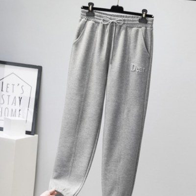 2021春裝胖姐肥妹特大碼女裝200斤MM運動衛褲寬松顯瘦束腳休閑褲