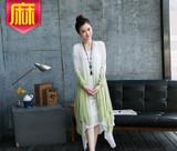 2016春秋季民族風(fēng)女裝棉麻連衣裙寬松長袖復(fù)古兩件套裝長裙夏文藝