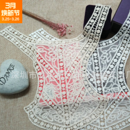 服裝水溶棉線胸花 新款時尚棉線花邊 女裝刺繡花邊定做