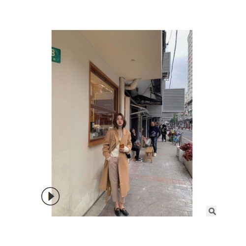 小金扣西褲垂墜感設計高腰直筒褲 顯瘦百搭休閑褲女2020秋冬新款