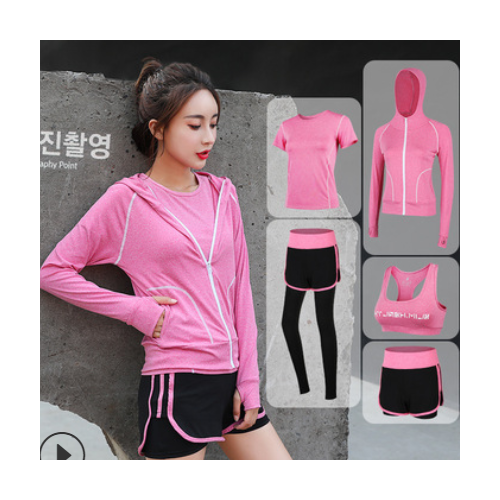 運動套裝女春款2021新款健身房跑步健身服初學者休閑衣網紅瑜伽服