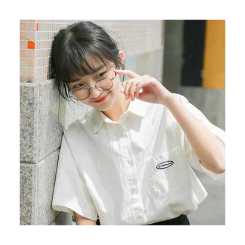 夏季短袖襯衫女學(xué)生韓版寬松外穿學(xué)院風(fēng)jk氣質(zhì)洋氣襯衣ins上衣夏