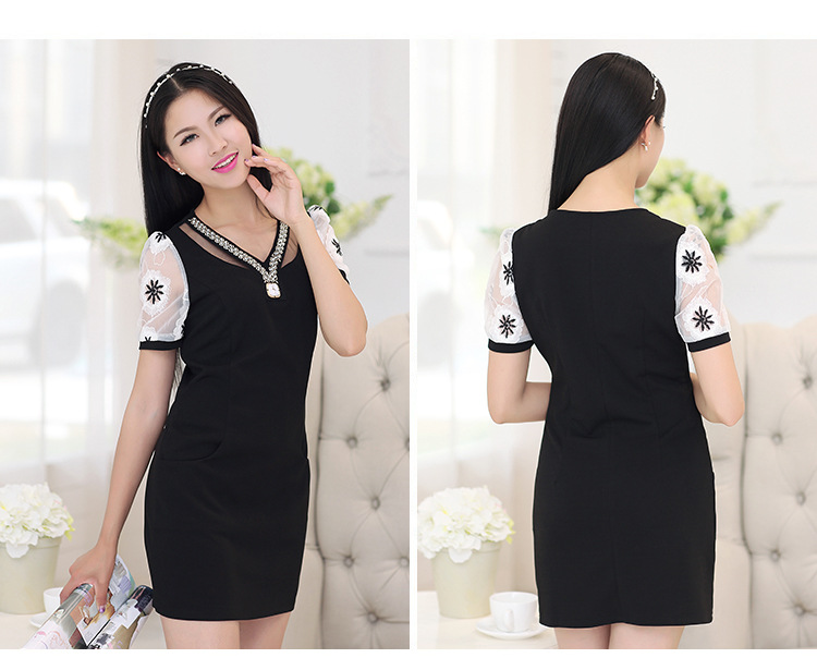 2015新款時尚女裝 氣質女士純色雪紡衫中長款 韓版修身上衣女