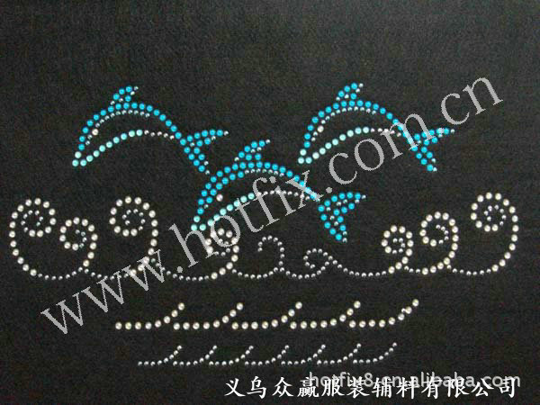 海豚戲水燙圖 燙圖加工設計