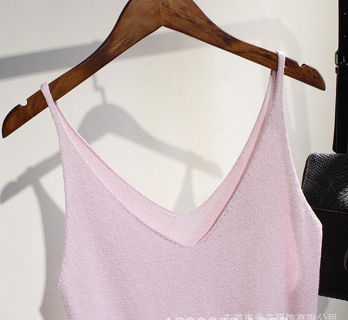 針織衫服裝毛衣薄款淘工廠加工定制女式吊帶打底衫加工