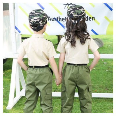 幼兒園園服夏裝棉質(zhì)2021新款兒童班服夏季短袖套裝小學(xué)生軍裝校服
