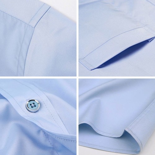 商務(wù)男裝襯衫長(zhǎng)袖工作服抗皺免燙順滑職業(yè)裝訂logo春夏季男士襯衣