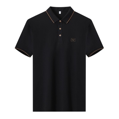 男式POLO衫25夏季高級感免燙短袖t恤輕奢商務(wù)青年休閑凈色體恤衫