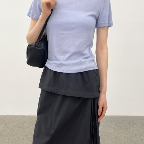 愛與南希十三行2025夏韓風純棉簡約正肩輕薄高彈百搭短袖T恤22343