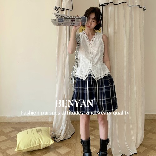 【BENYAN本言】十三行新款 度假風蝴蝶結系帶刺繡掛脖連衣裙81867