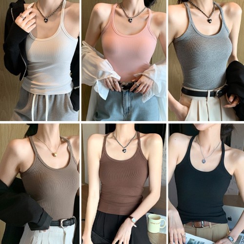 8708背心女小吊帶辣妹打底衫夏季純欲性感內搭美背外穿顯瘦上衣服