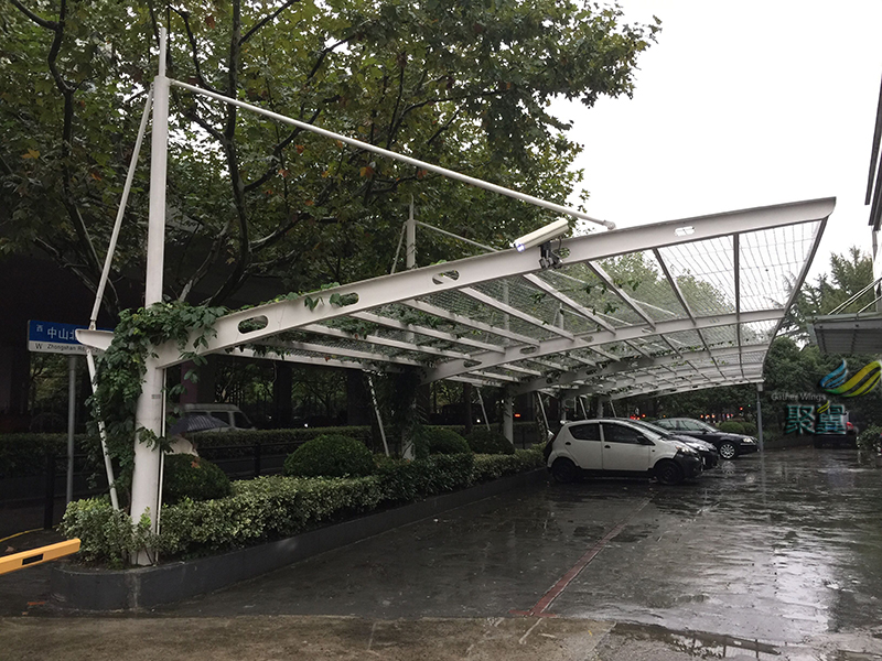 新型停車(chē)棚，JY-60LZ綠植膜結構車(chē)棚
