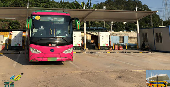 上海鋼膜結構自行車(chē)大巴車(chē)停車(chē)棚廠(chǎng)家安裝定制工程